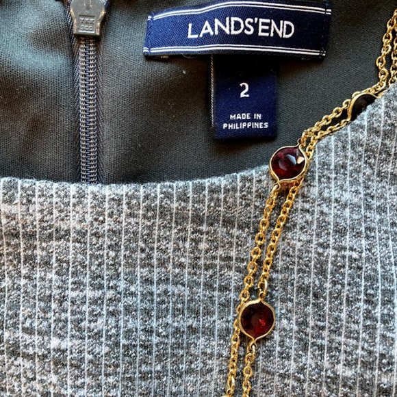 Lands End Gray Classic Dress Size 2 - Picture 3 of 6